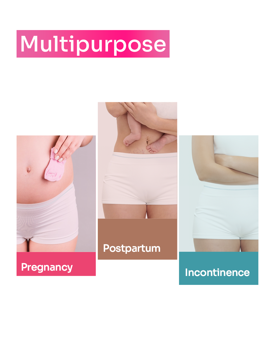 High-Waisted Maternity Underwear | Pearl White | Pack of 4